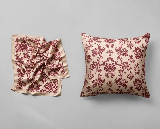 Silk scarf and pillowcase pairing