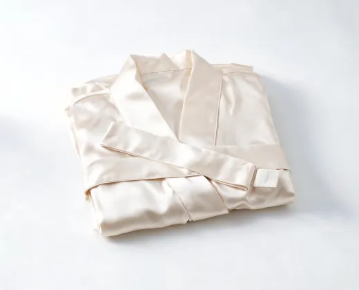 Mulberry silk robe folded
