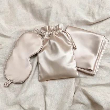 Silk sleep mask and travel set
